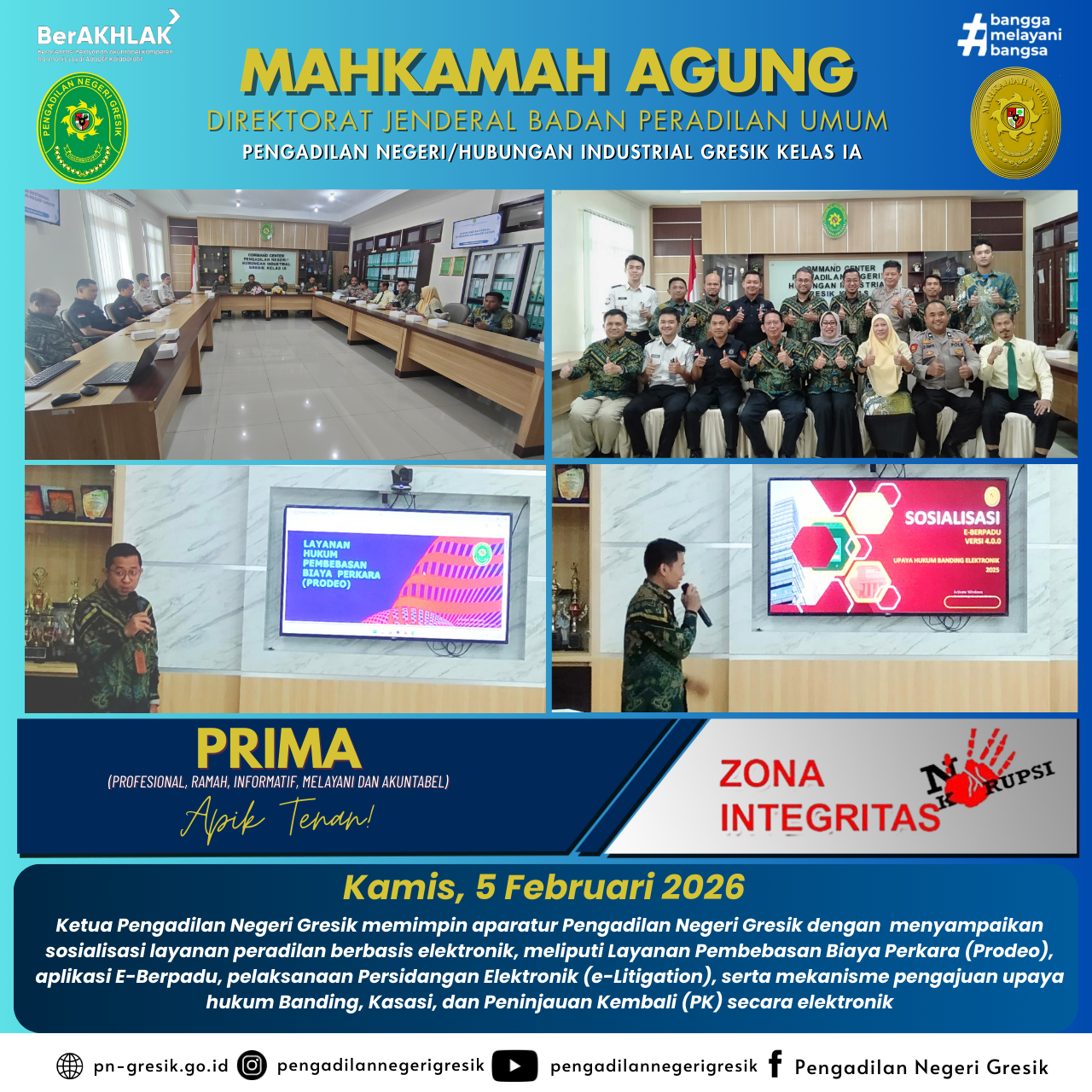 Sosialisasi layanan peradilan berbasis elektronik